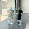 Simple and high-appearance plastic cup, new large-capacity student cup for summer, heat-resistant children's straw water cup details Picture